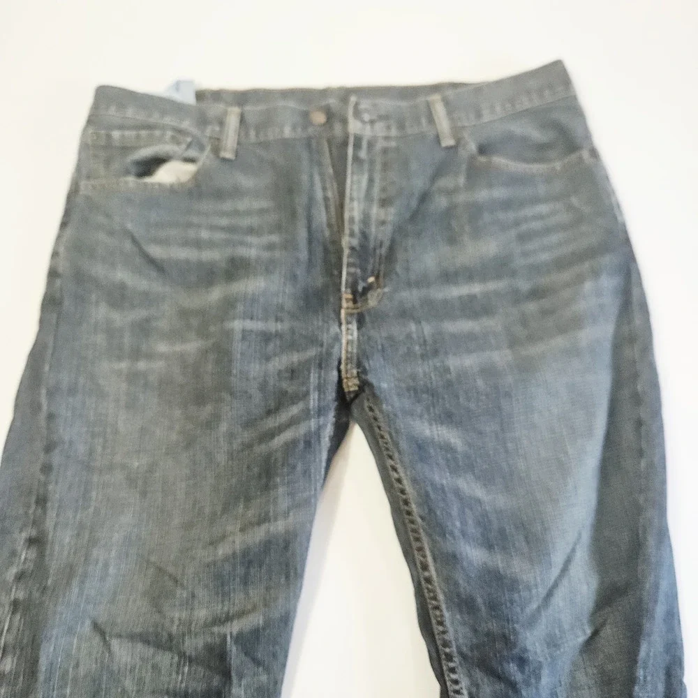 Levi's 505 Dark Blue Denim Regular Fit Men's Red Tab Straight Jeans Size 38 X 34